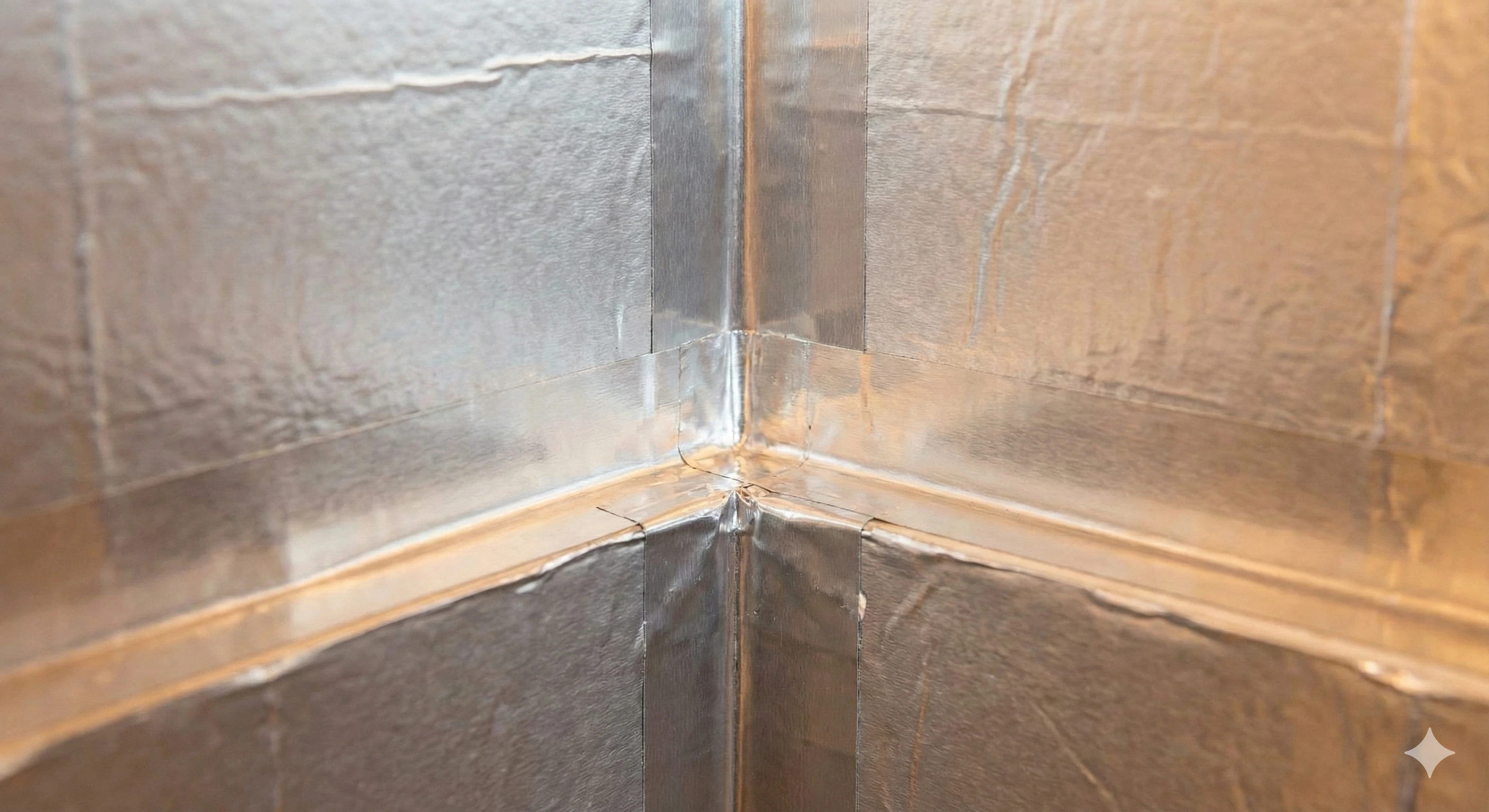 Герметизация стыков алюминиевым скотчем