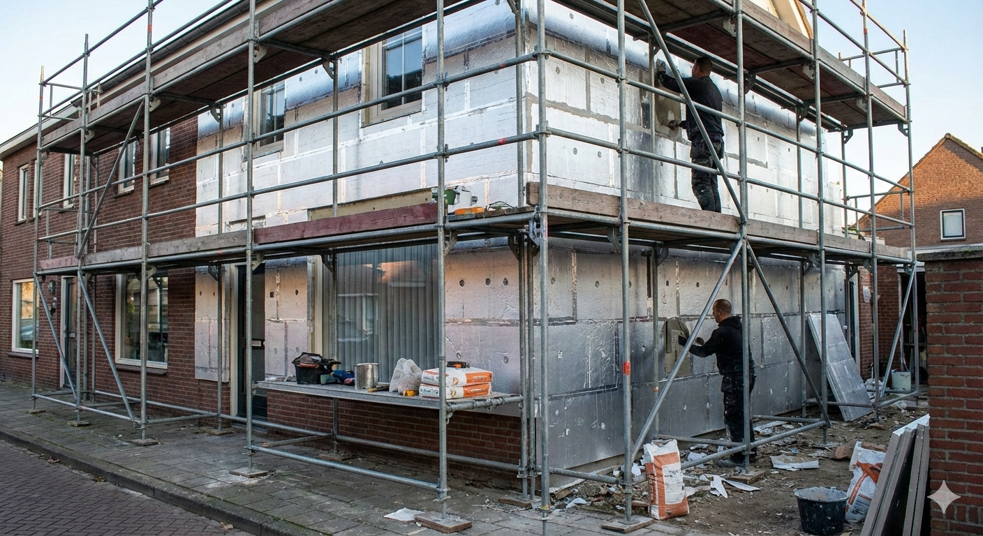 Утепление фасада дома PIR-плитами под штукатурку