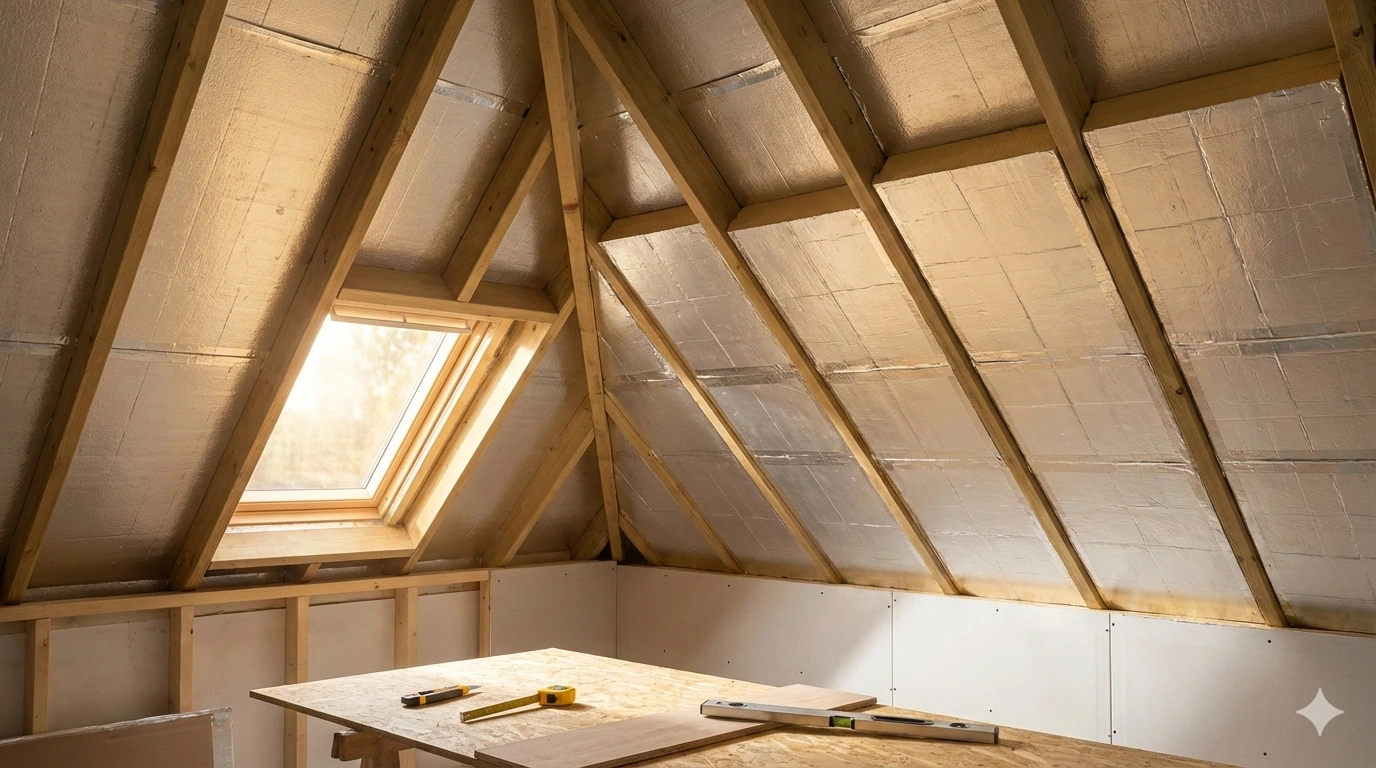 Утепление мансарды с помощью PIR-плит