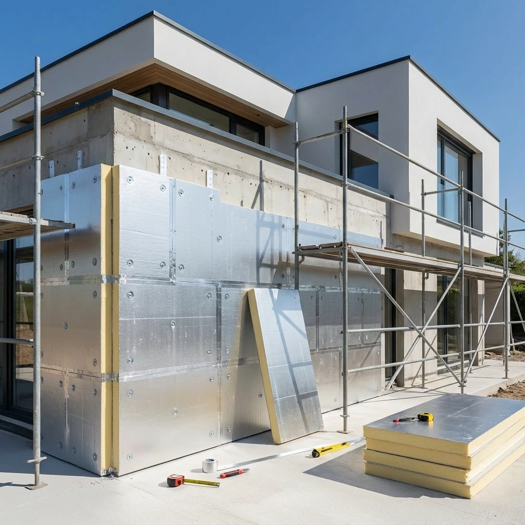 Утепление стен PIR плитами