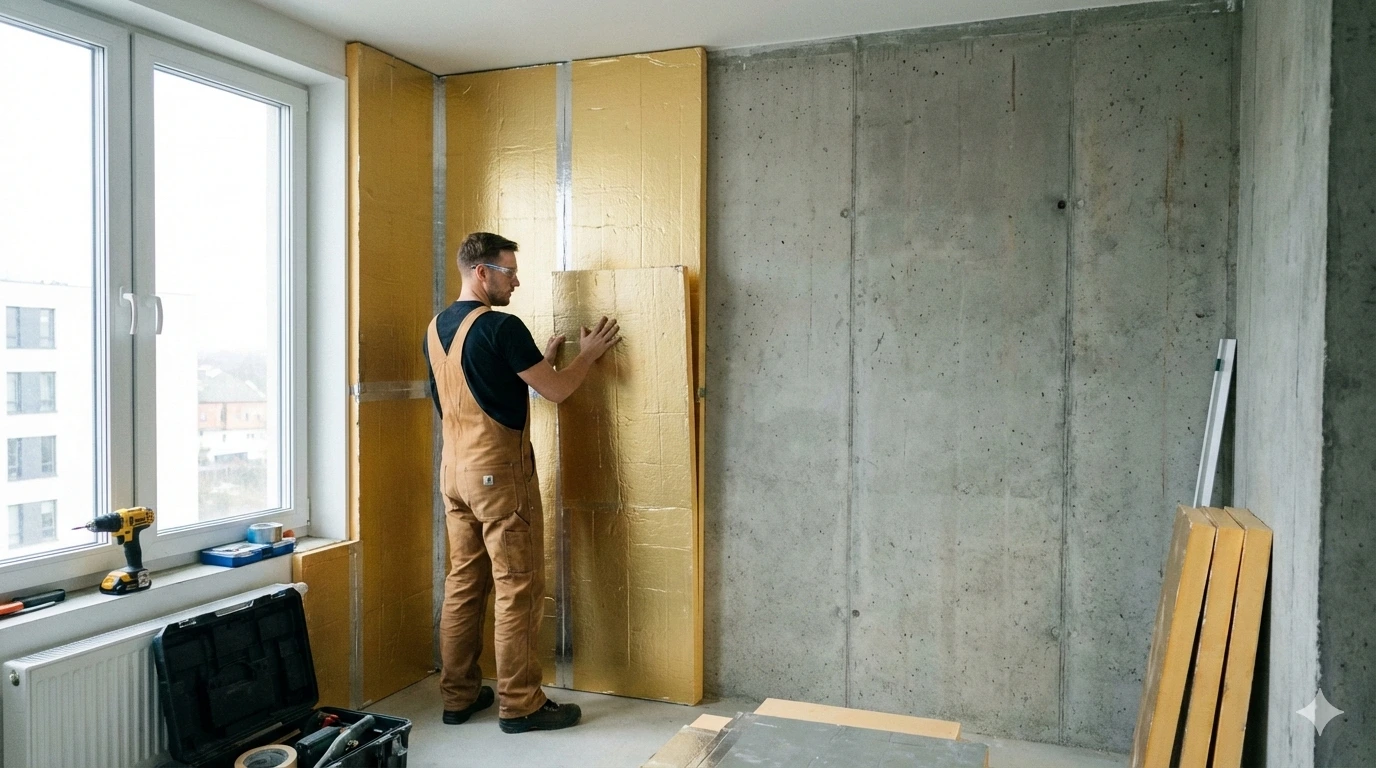 Утепление стен изнутри PIR-плитами